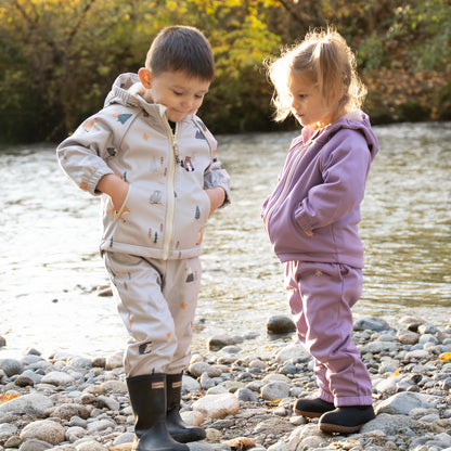 softshell water resistant pants harvest plum color