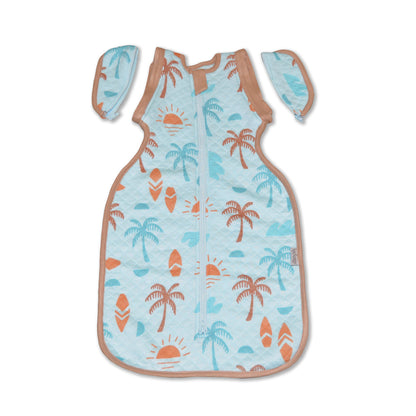 bamboo newborn socoon sack sunny shores print