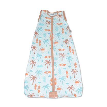 bamboo sleep sack with detachable sleeves sunny shores print