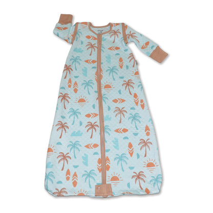bamboo sleep sack with detachable sleeves sunny shores print