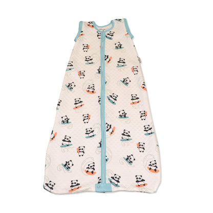 bamboo sleep sack with detachable sleeves surfs up panda print