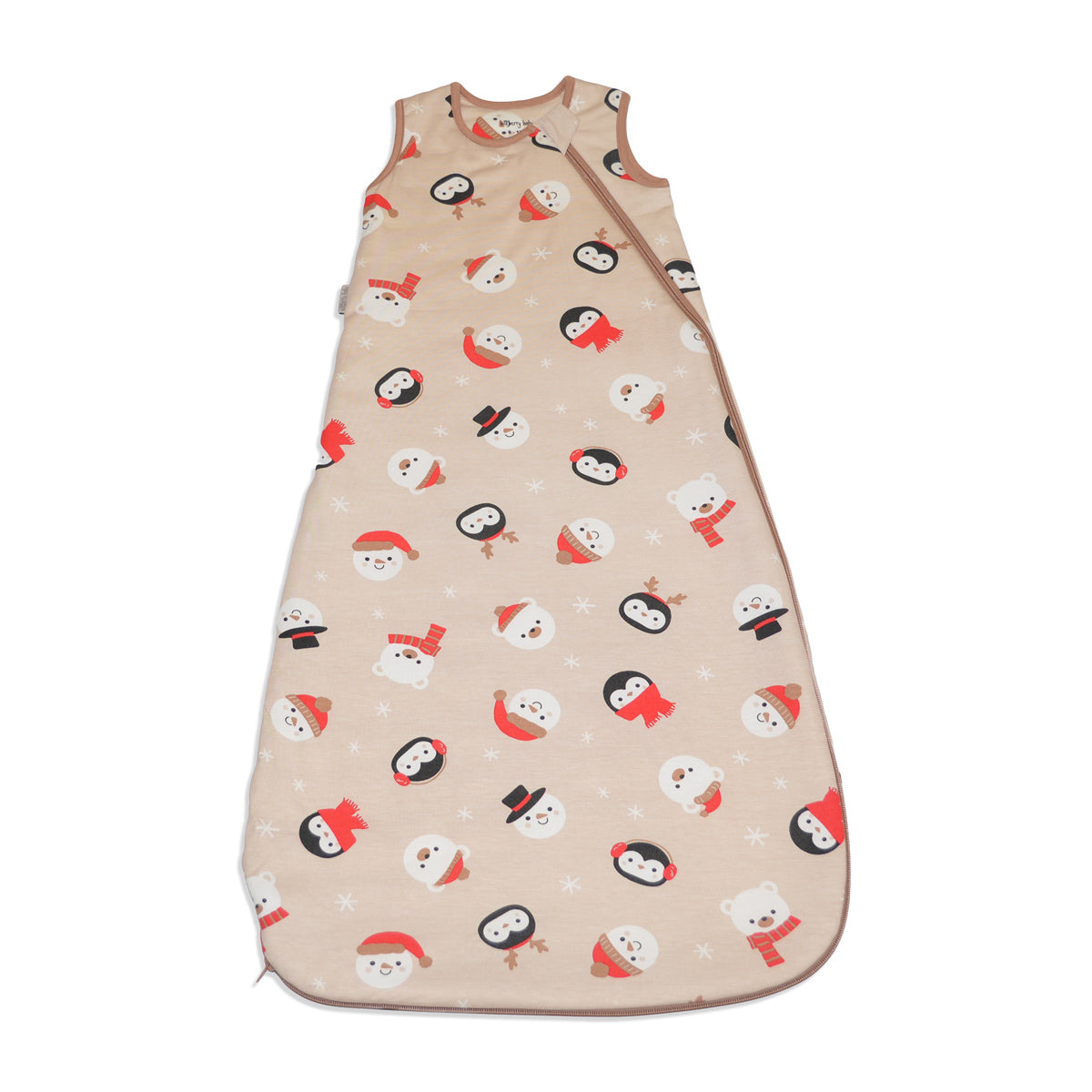 bamboo sleep sack 1 tog snowy faces print