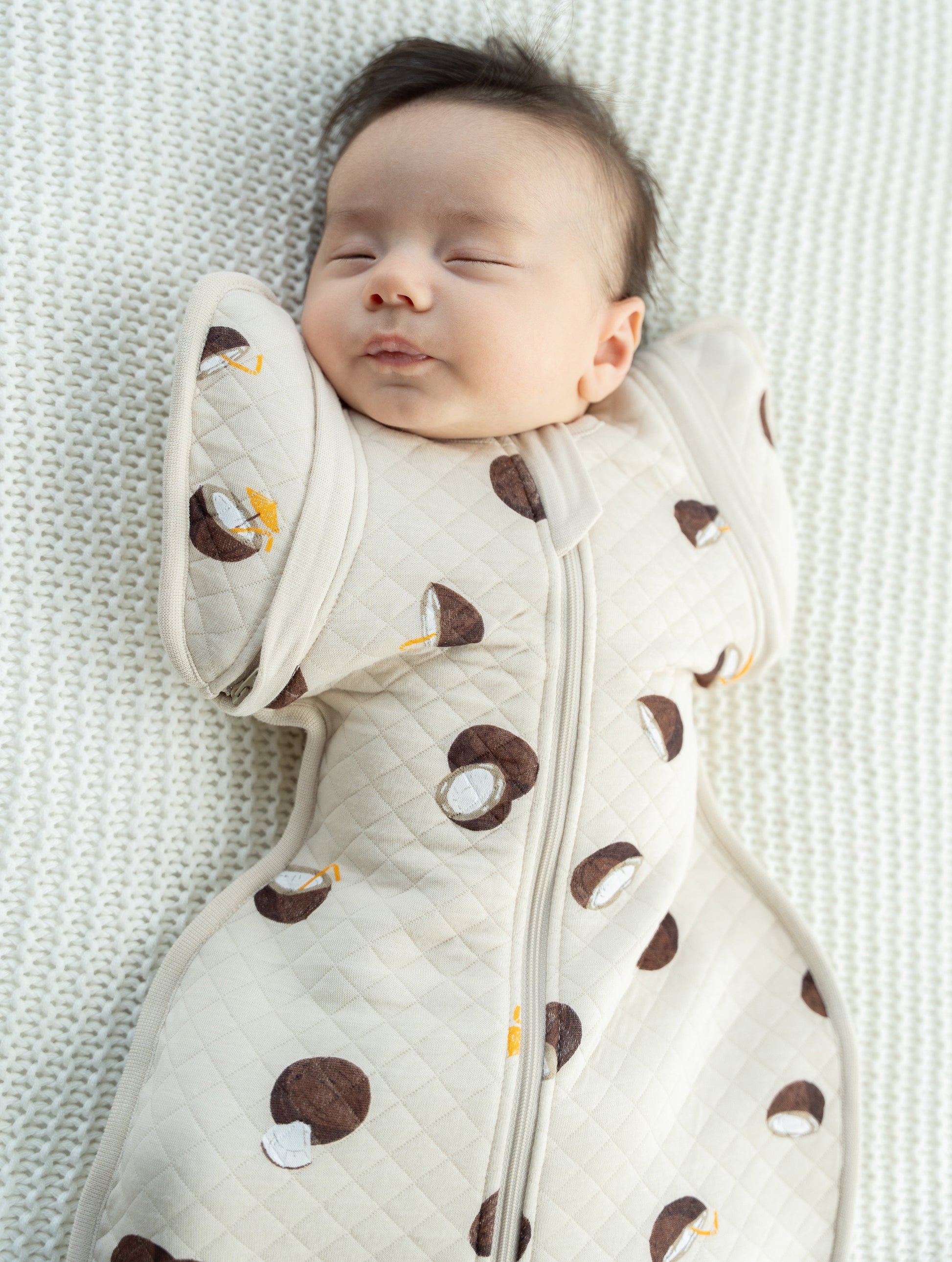 Bamboo Newborn Cocoon Sack 1 TOG (Coconut Print)
