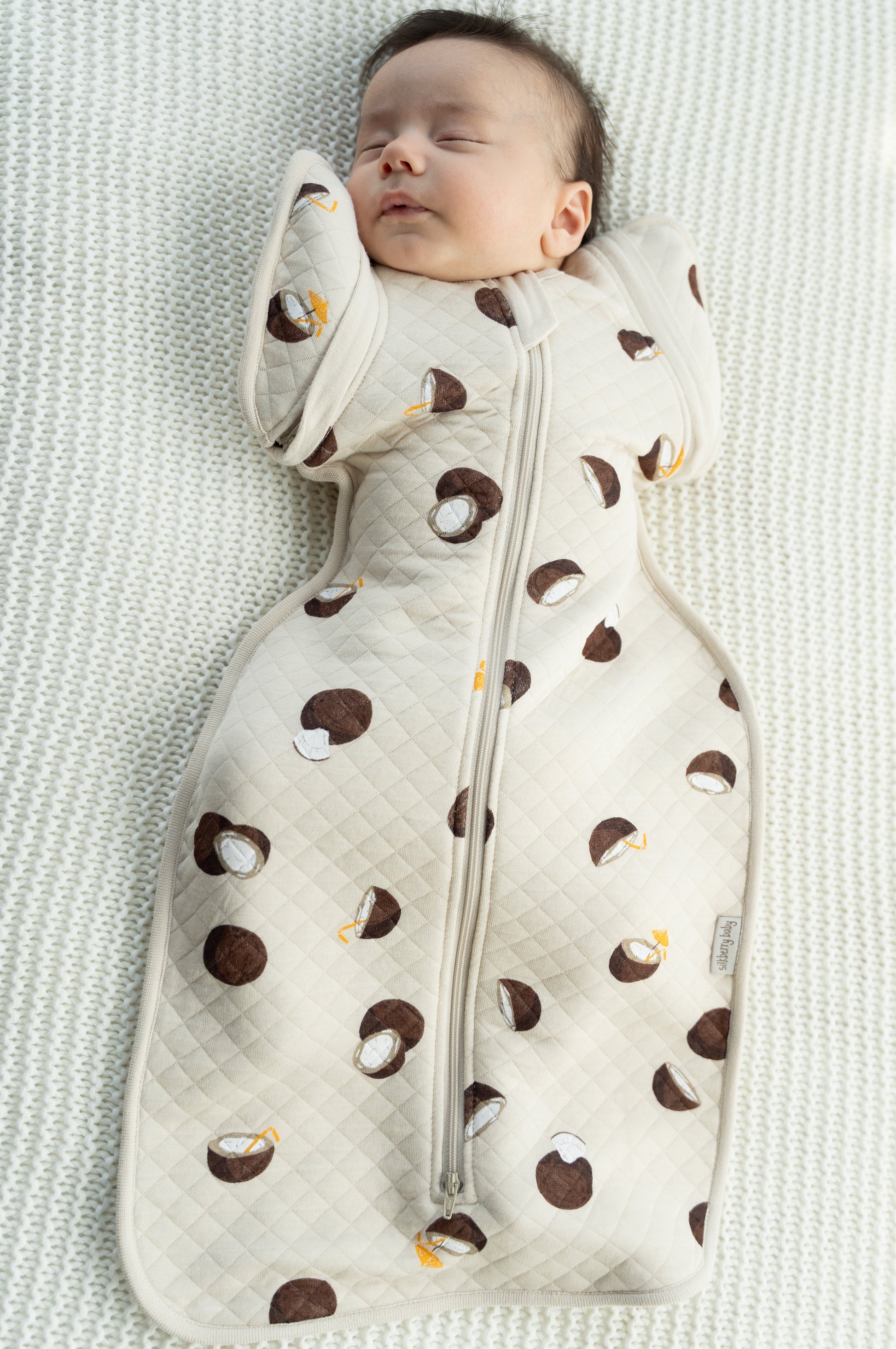 Bamboo Newborn Cocoon Sack 1 TOG (Coconut Print)
