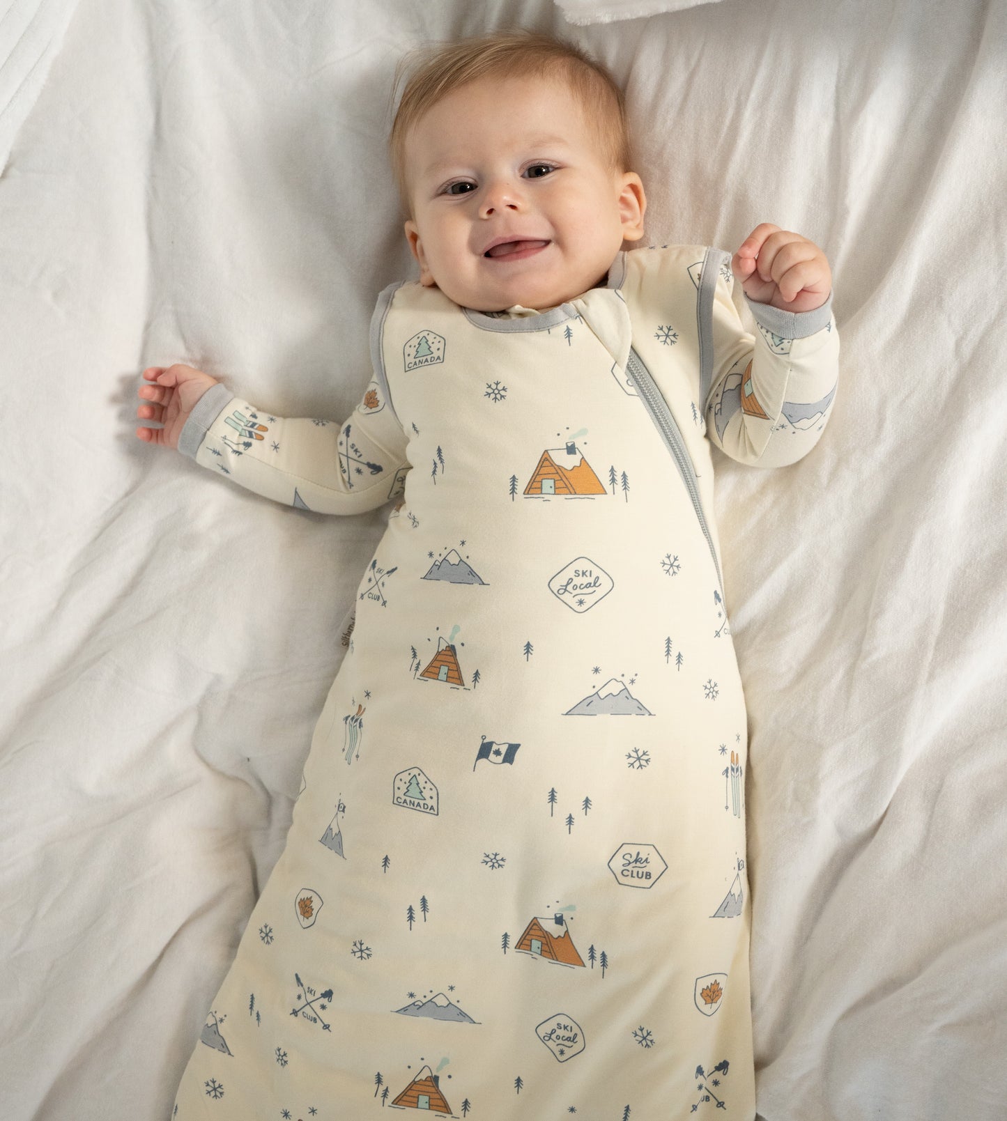bamboo sleep sack 2.5 tog ski club print