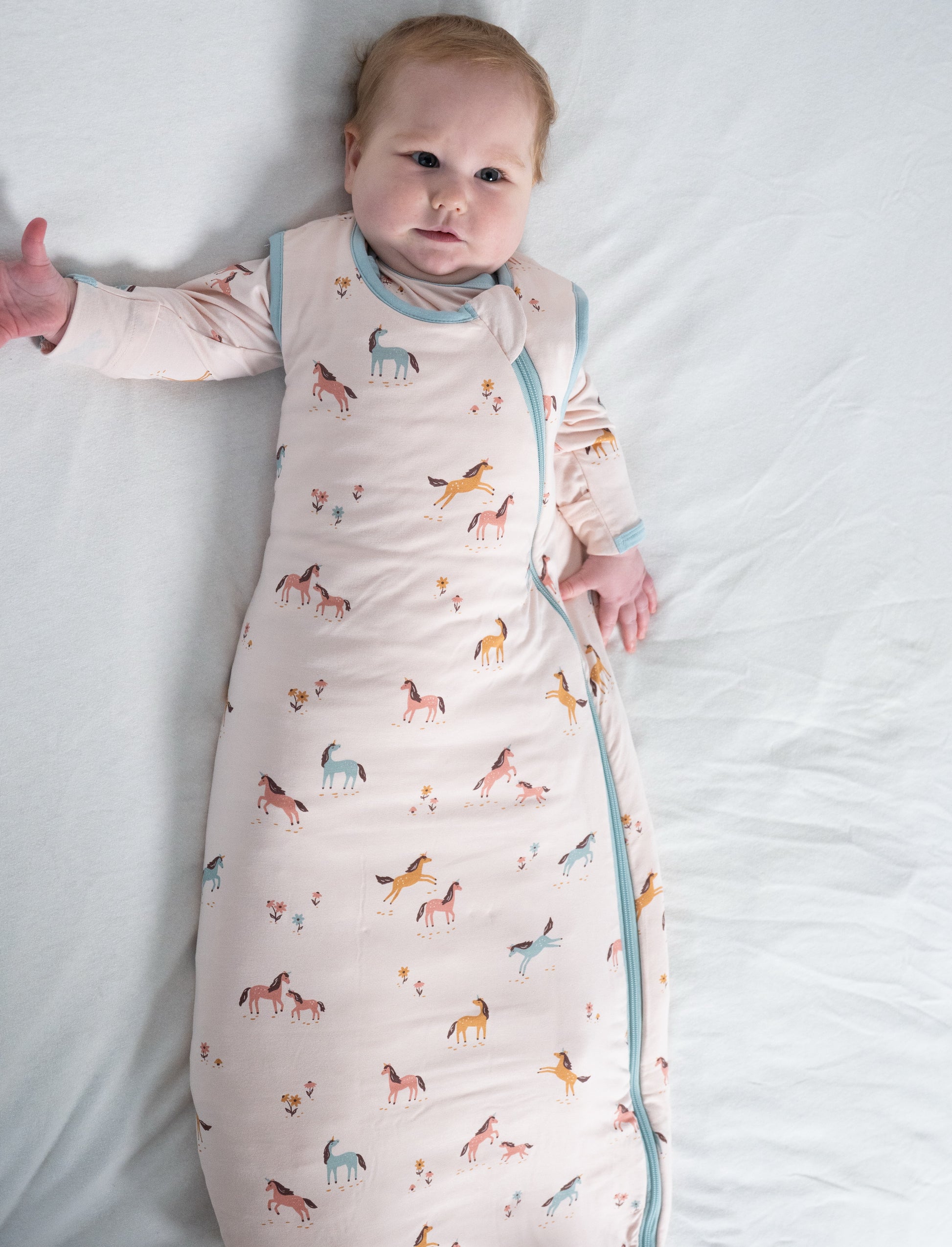 bamboo sleep sack 2.5 tog unicorn meadow print