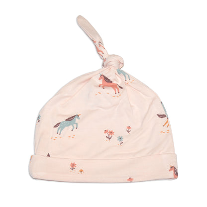 bamboo knot hat unicorn meadow print