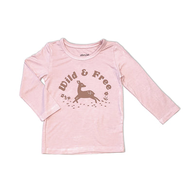 Bamboo Long Sleeve Graphic Tee (teatime pink)