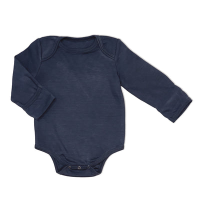 Bamboo Wool Long Sleeve Onesie (Blue Night)