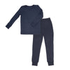 Bamboo Wool Long Sleeve Pajama Set (Blue Night)