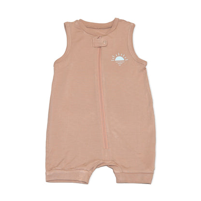 bamboo sleeveless romper maple sugar