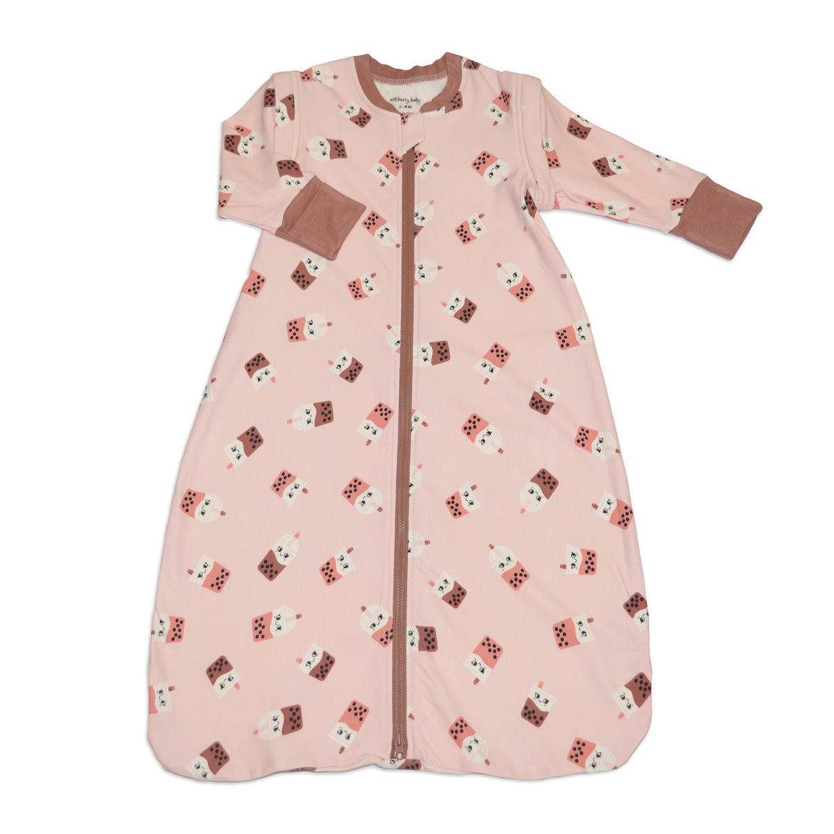 bamboo fleece sleep sack bubble tea time print