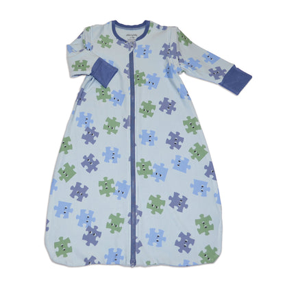 bamboo fleece sleep sack puzzle pals print