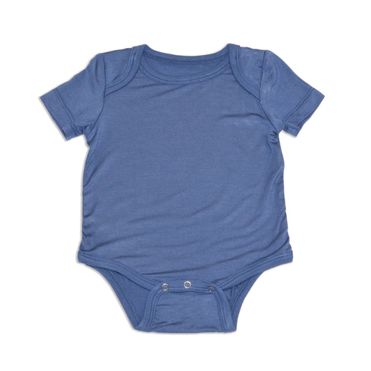 bamboo short sleeve onesie galactic blue