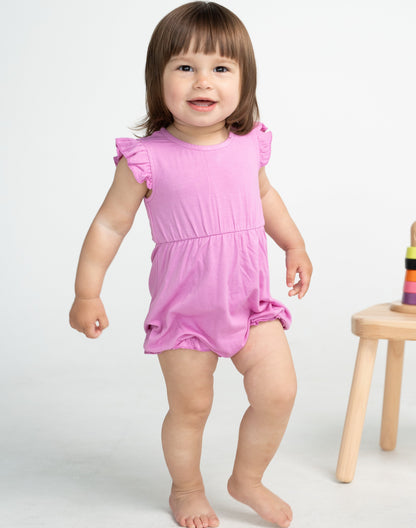bamboo ruffle romper crocus