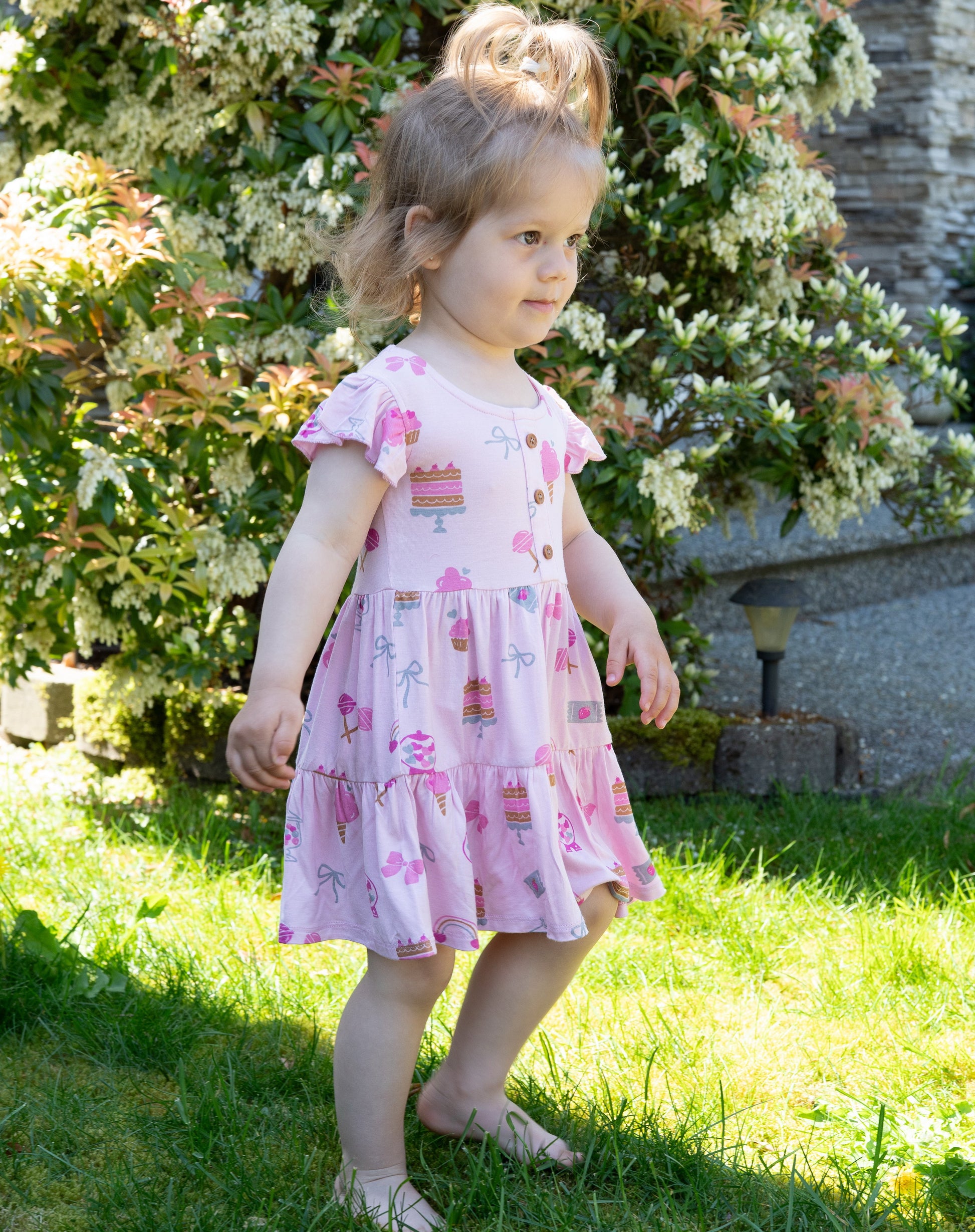 bamboo tiered dress sweetshop print