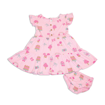 bamboo tiered dress sweetshop print