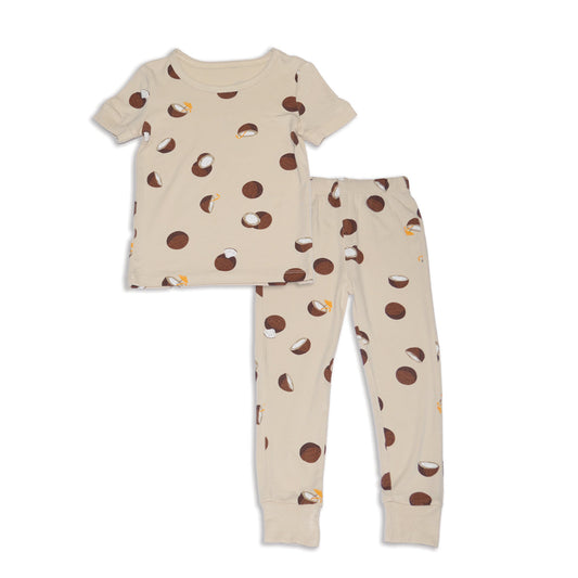 bamboo short sleeve pajama set coconut print