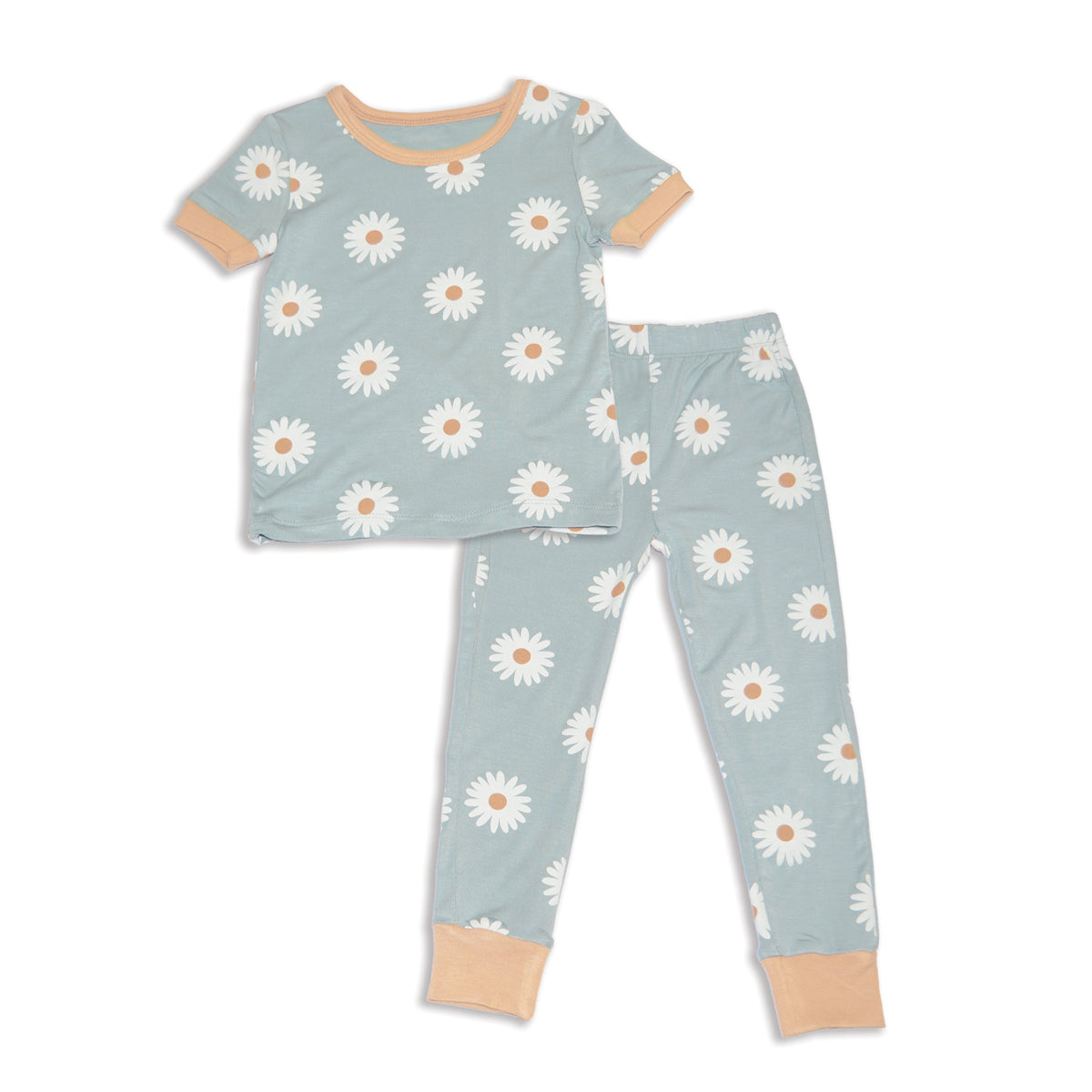 bamboo short sleeve pajama set daisy print