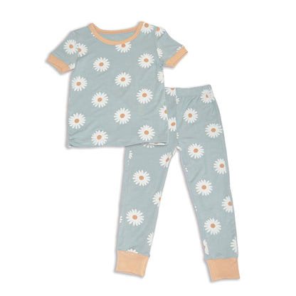 bamboo short sleeve pajama set daisy print