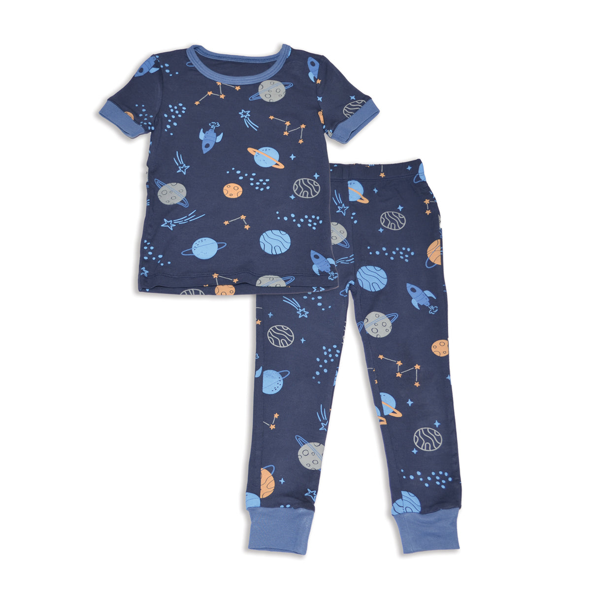 bamboo short sleeve pajama set lost in space print