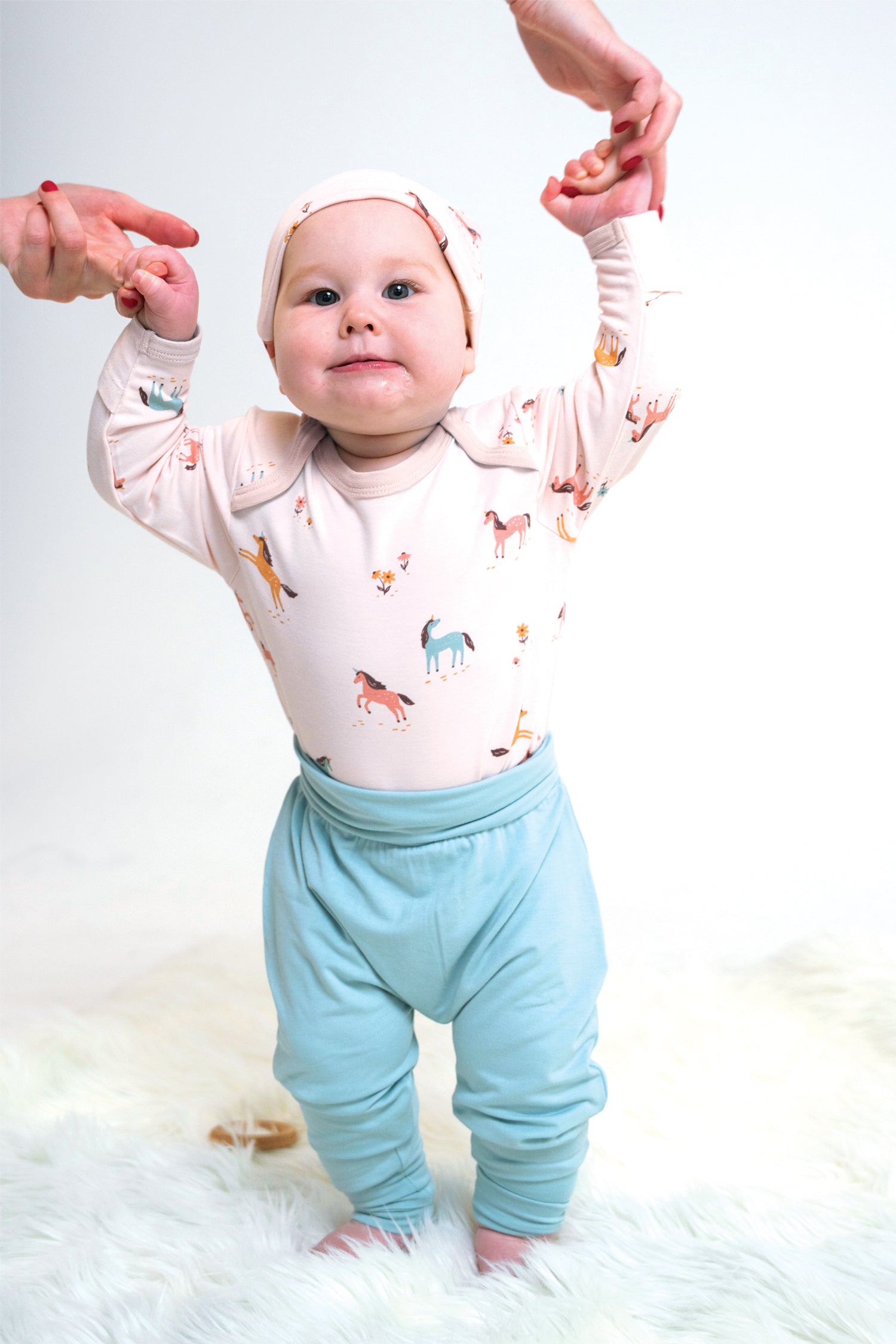 bamboo harem pants blue cloud color