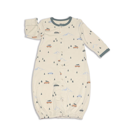 bamboo converter gown winter road trip print