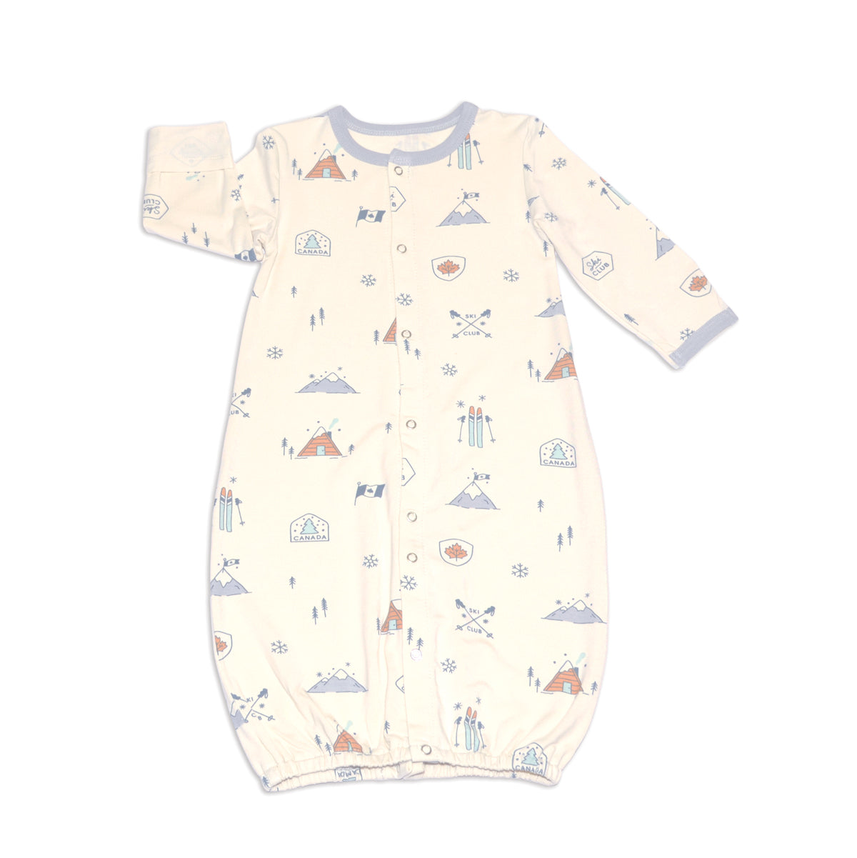 bamboo converter gown ski club print