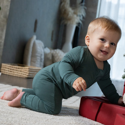 bamboo romper sleeper pine color