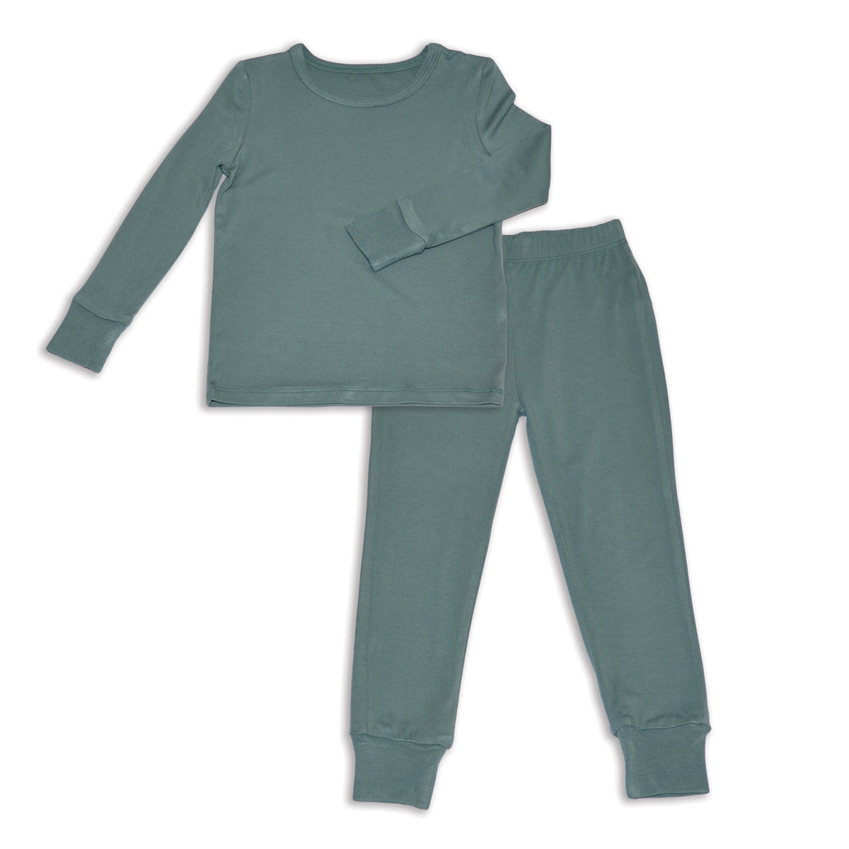 bamboo long sleeve pajama set pine color