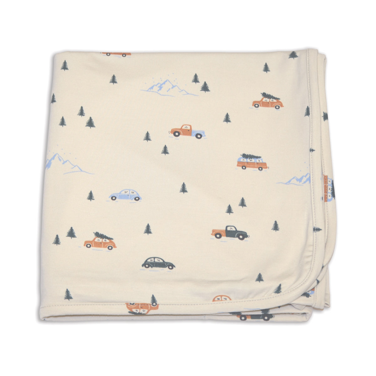 swaddle blanket winter road trip print