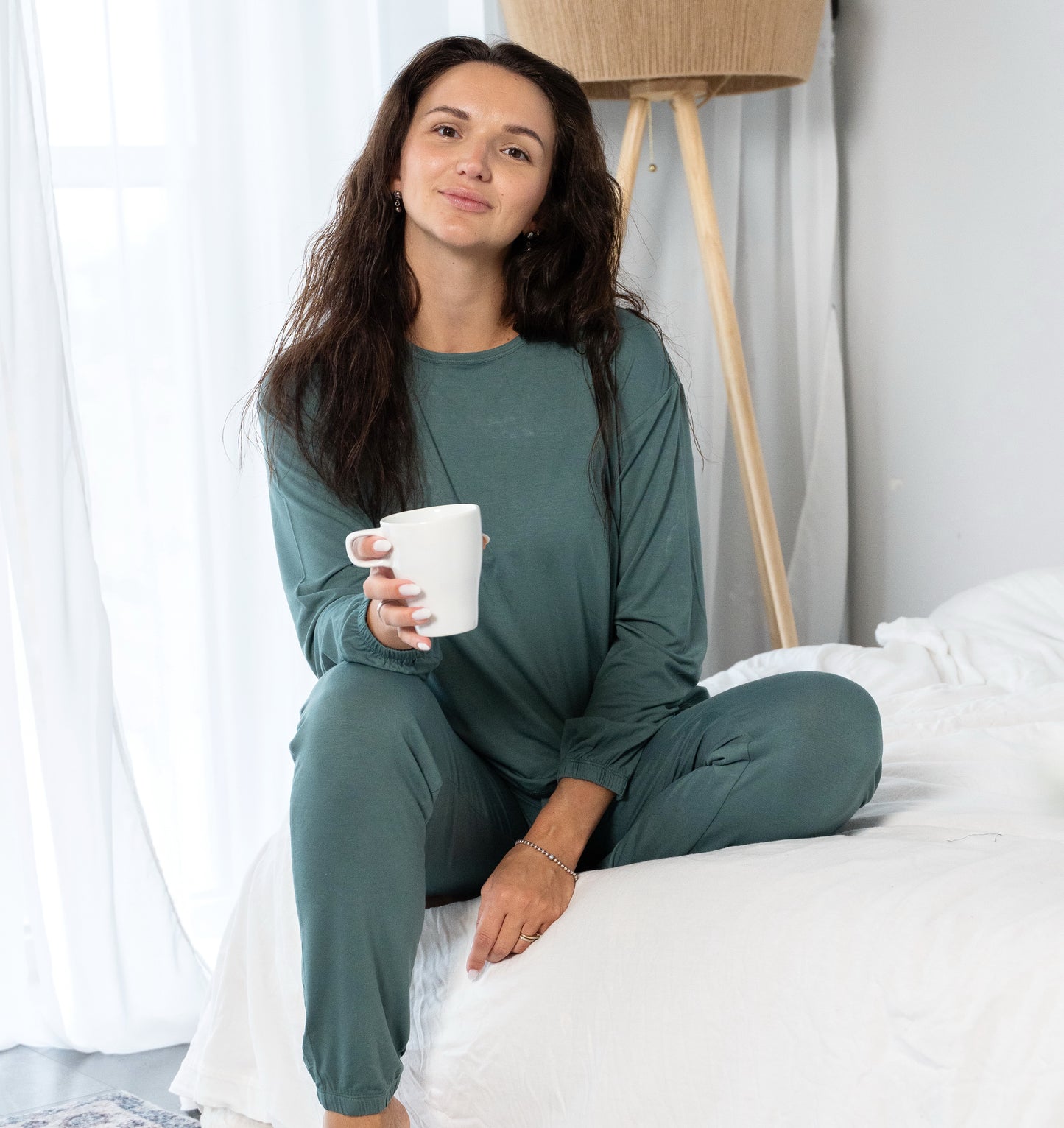 women's bamboo loungewear pine color