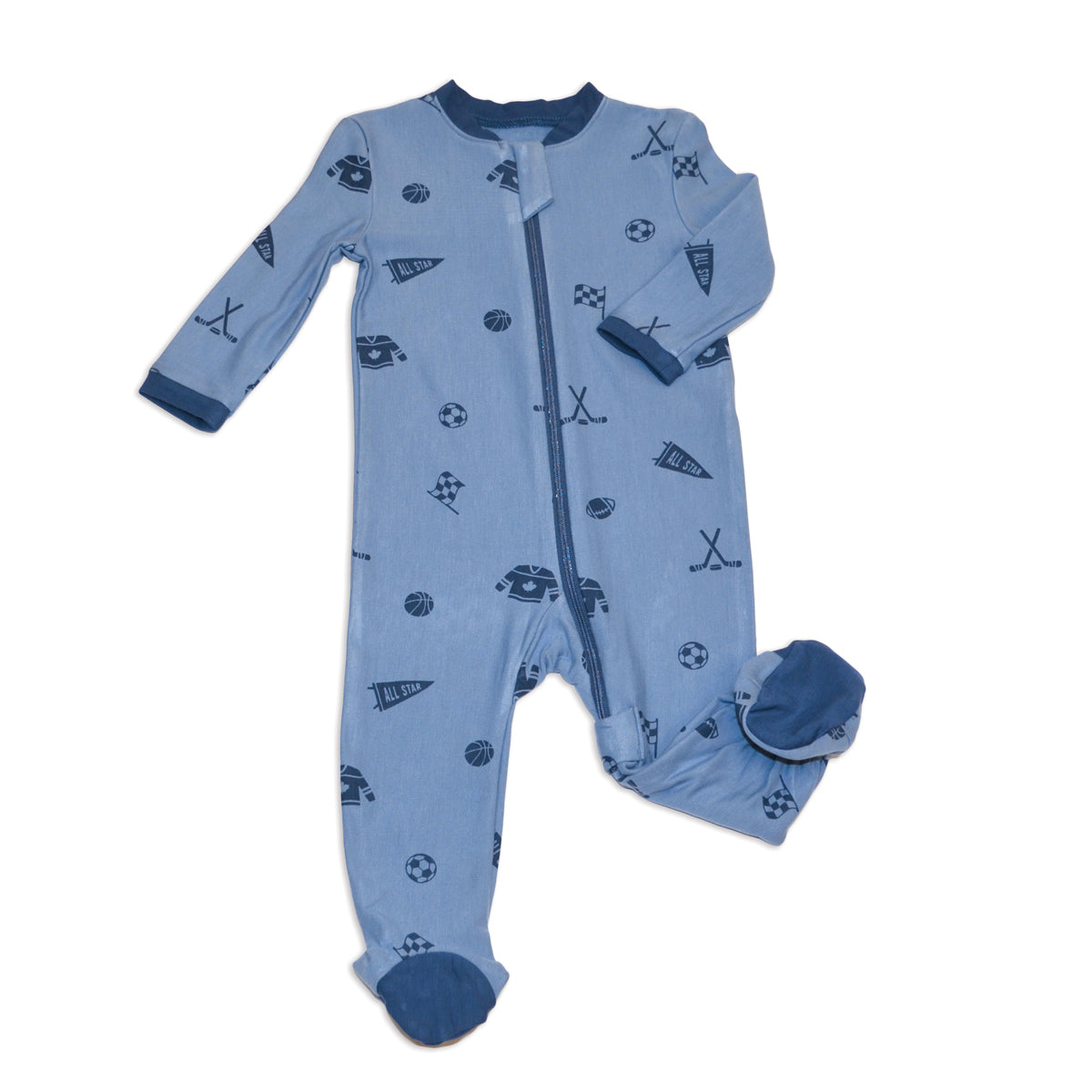 fleece footed sleeper all star print