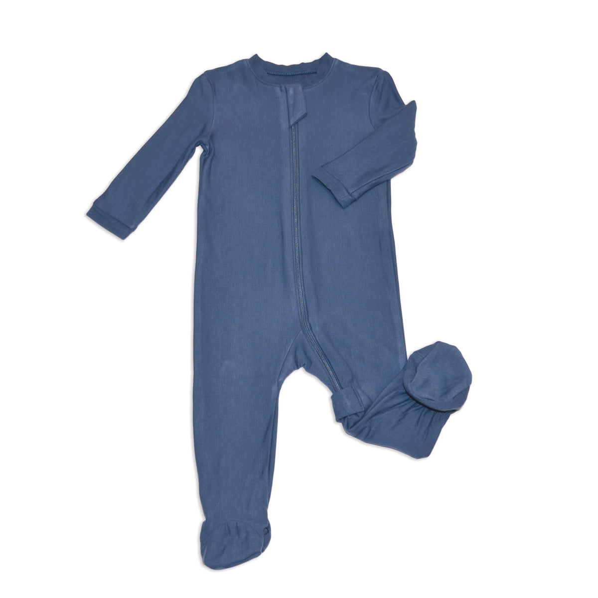 fleece footed sleeper indigo color