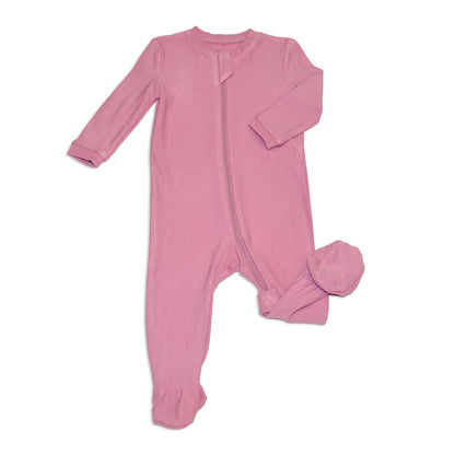 fleece footed sleeper mauve orchid color