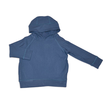 fleece hooded jacket indigo color