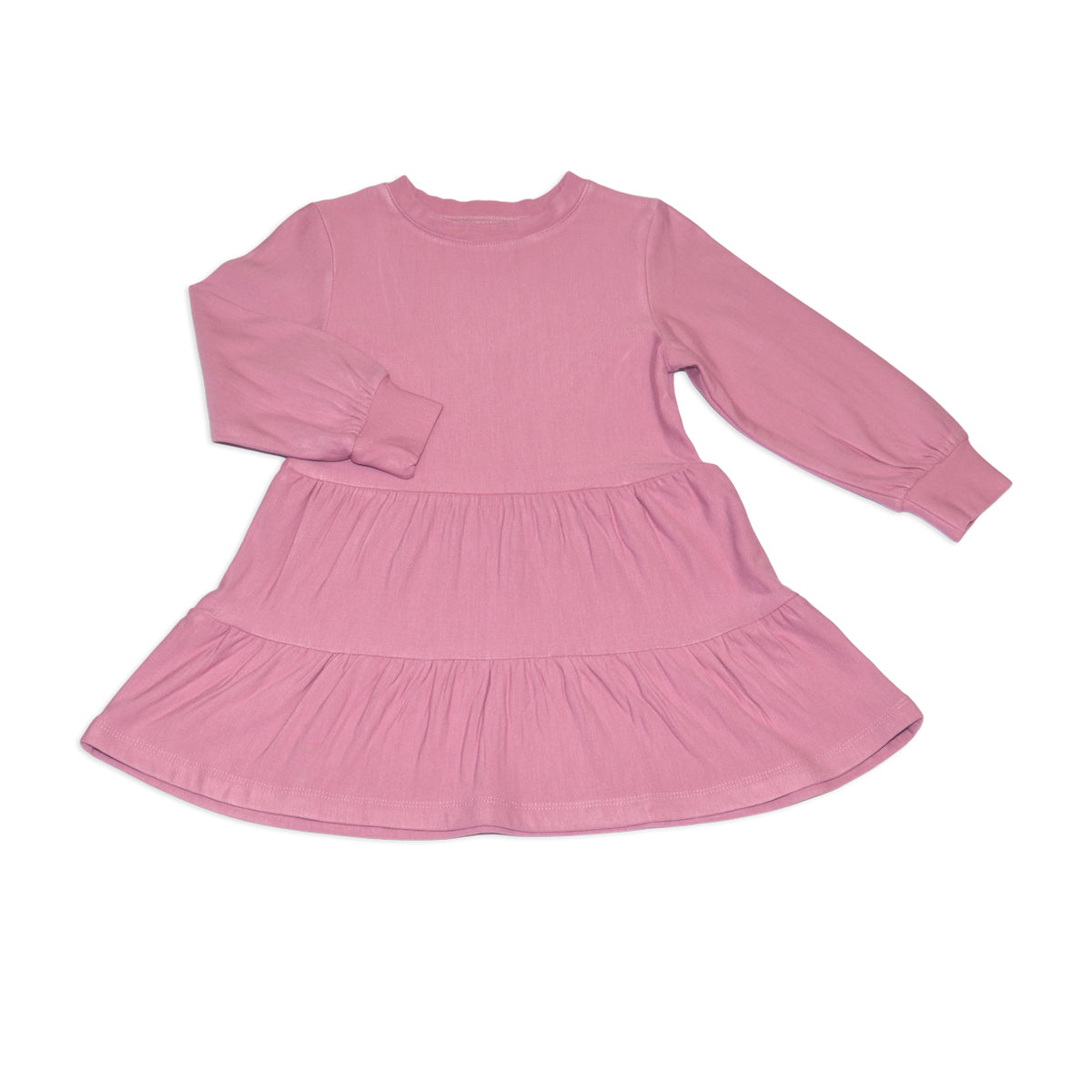fleece tiered dress mauve orchid color