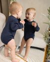 Bamboo Wool Long Sleeve Onesie (Blue Night)