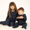 Bamboo Wool Long Sleeve Pajama Set (Blue Night)