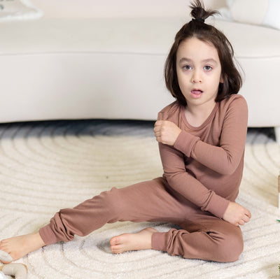 Bamboo Wool Long Sleeve Pajama Set (Earthy)