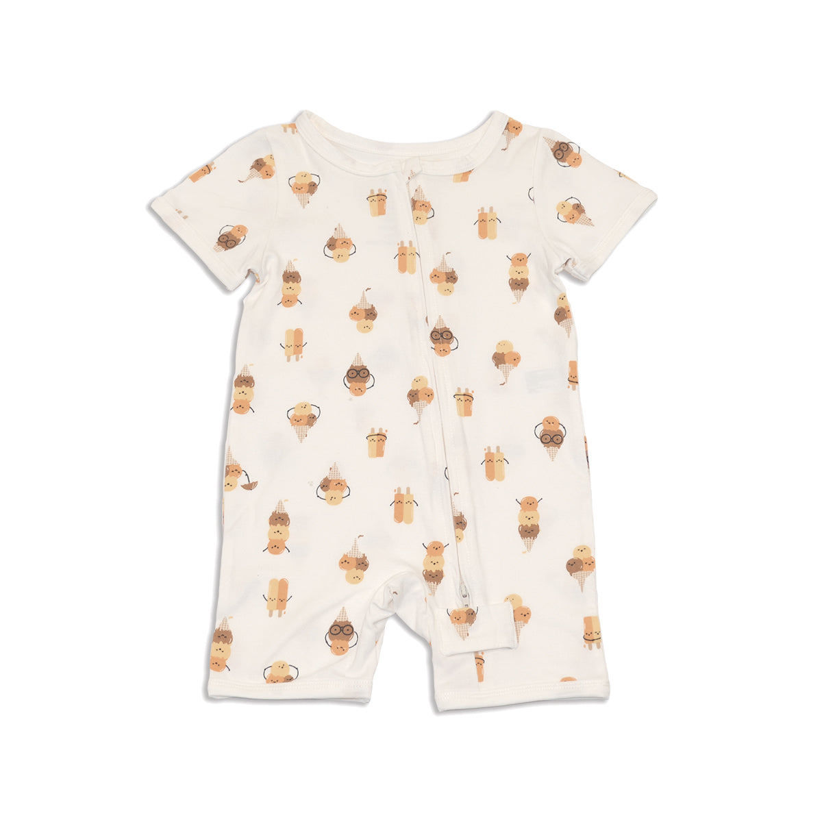 organic cotton zippy romper icy pals print