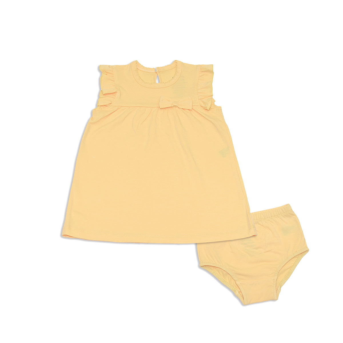 organic cotton ruffle dress butter pecan