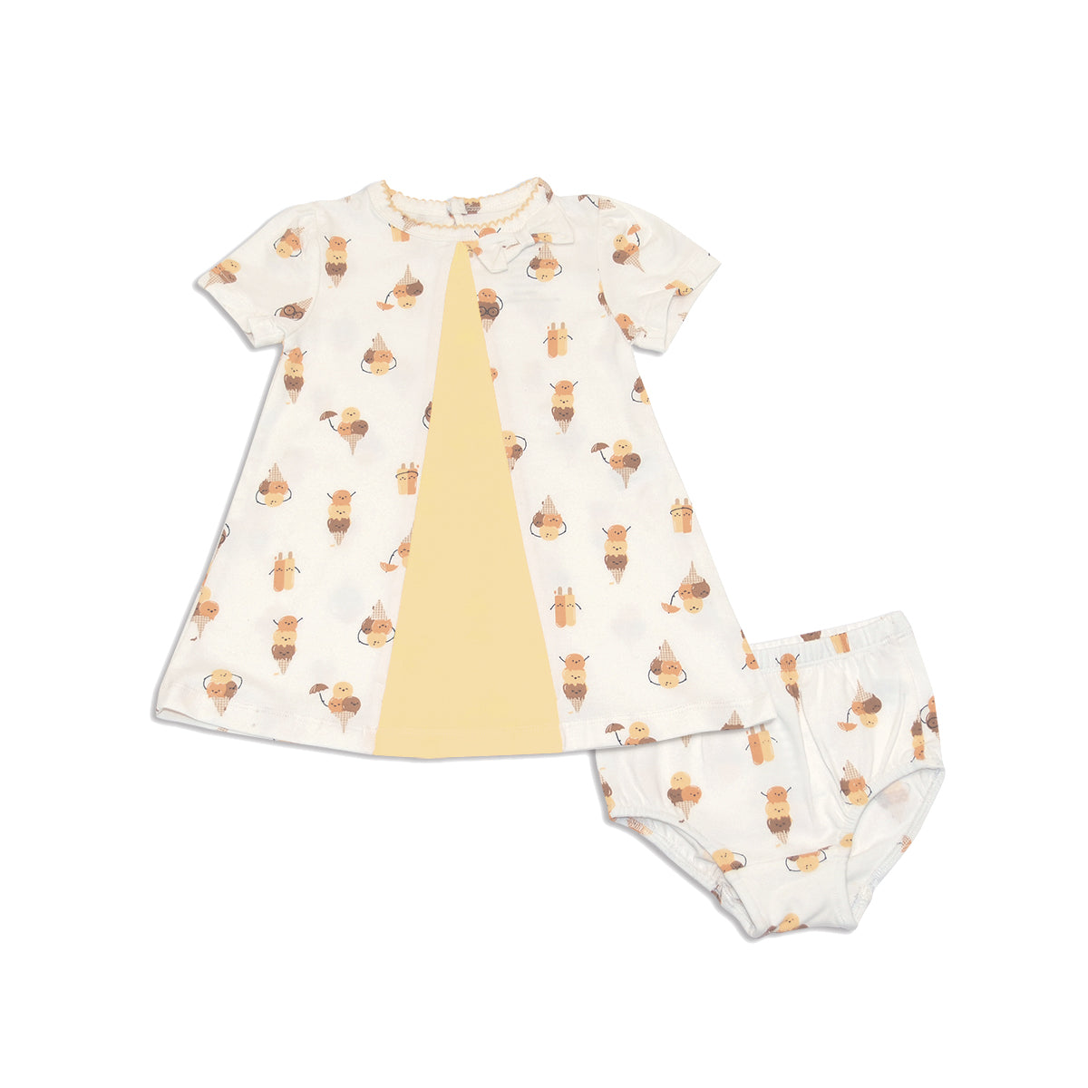 organic cotton swing dress icy pals print