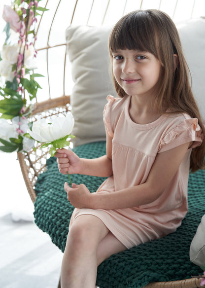 bamboo double sleeve ruffle dress blossom