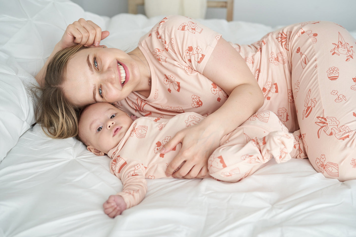 bamboo footies with two way zipper plantastic print