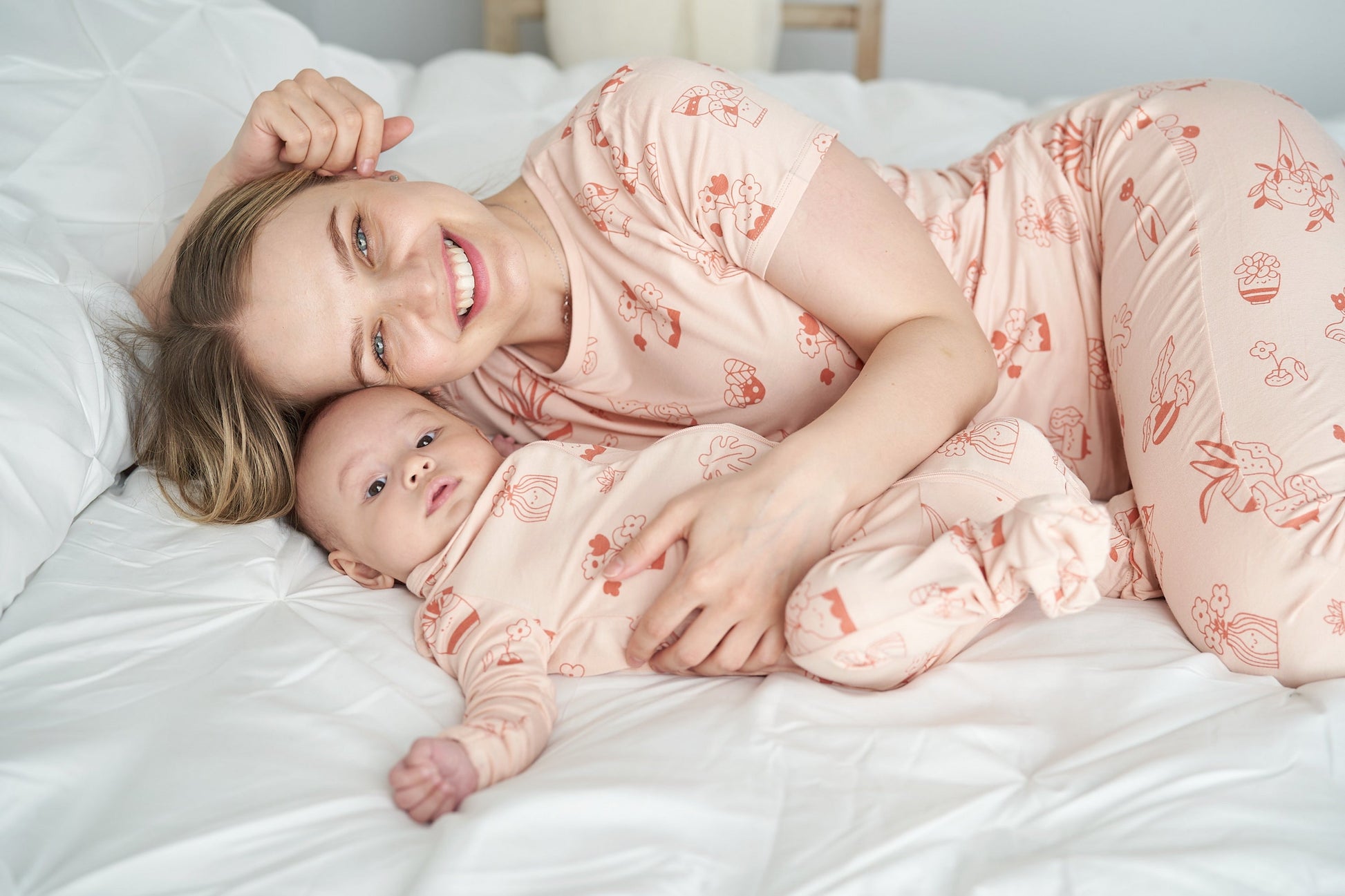 bamboo footies with two way zipper plantastic print
