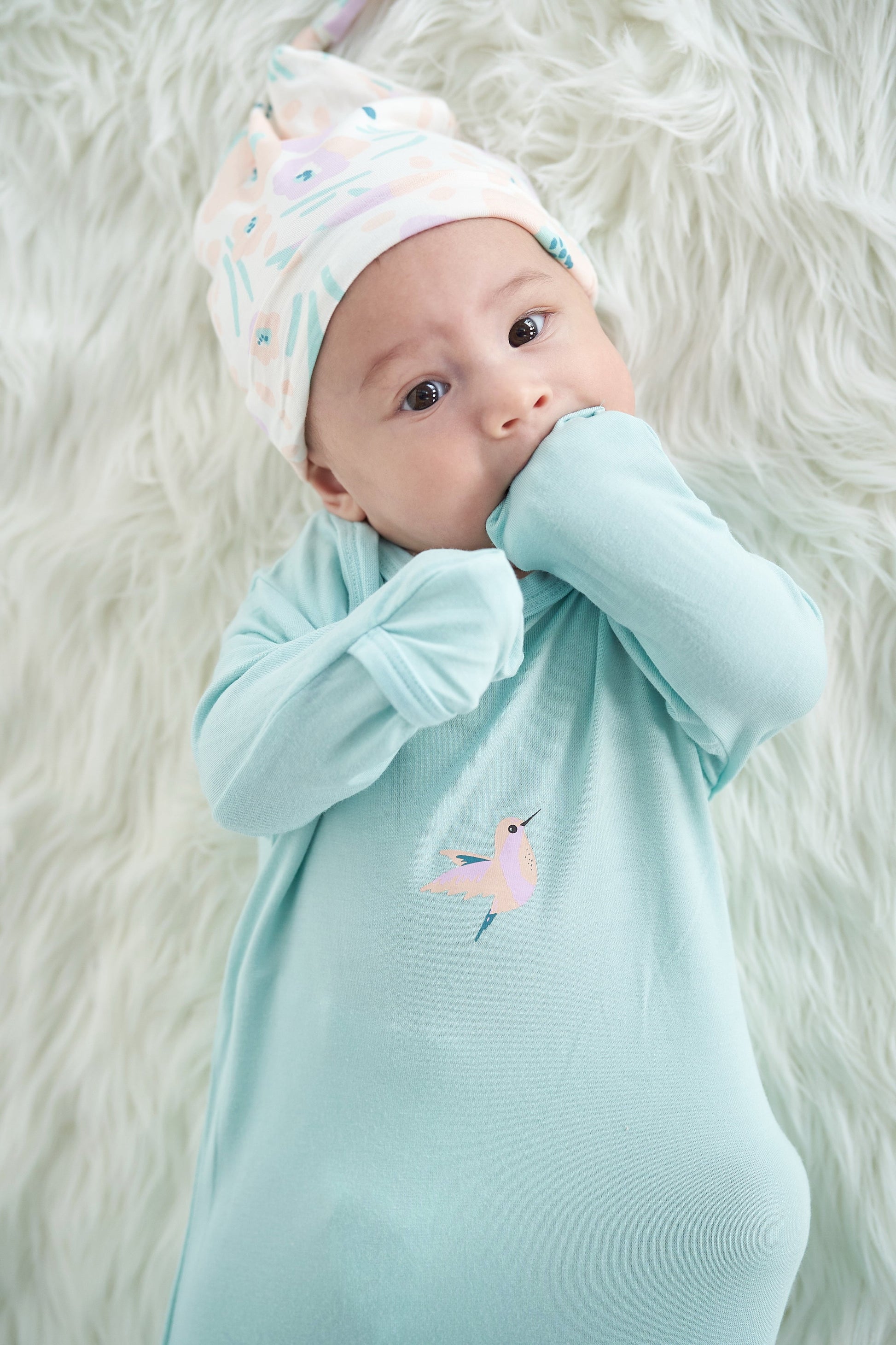 bamboo knotted sleeper cotton candy