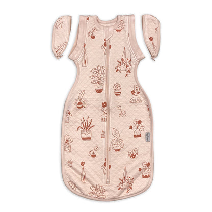 bamboo newborn socoon sack plantastic print