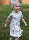 bamboo tiered jersey dress hummingbird garden print