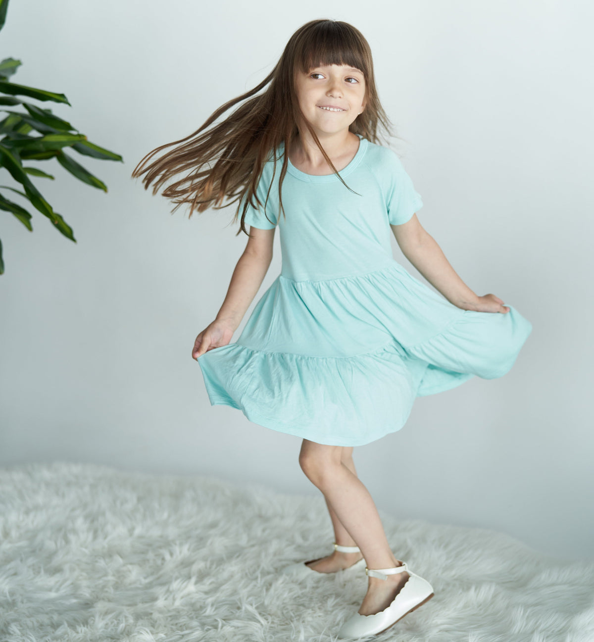 bamboo tiered jersey dress cotton candy